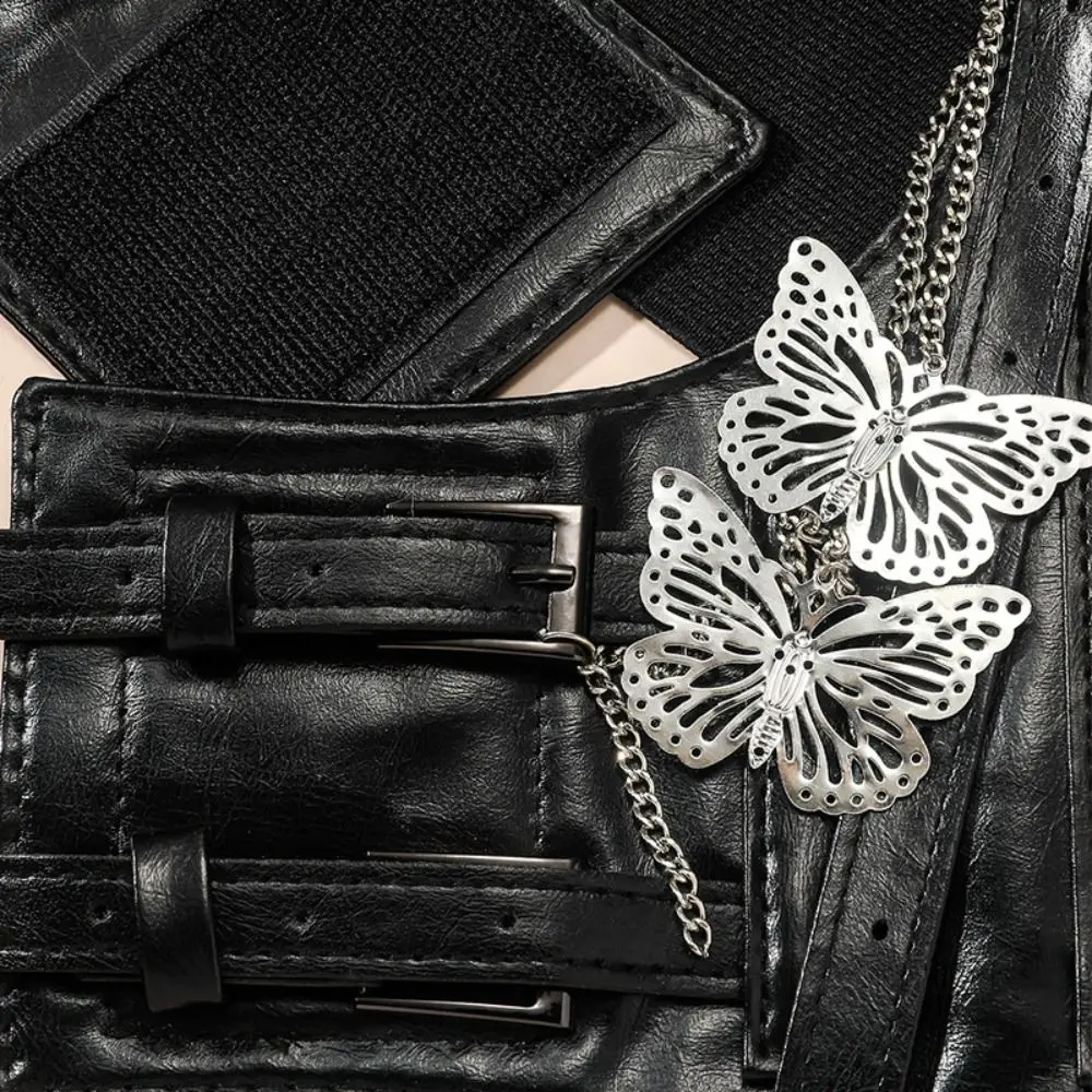 Personalità Bretelle in pelle PU Cintura elastica con fascia Cintura larga regolabile Cintura a vita alta Abito con corsetto a vita alta
