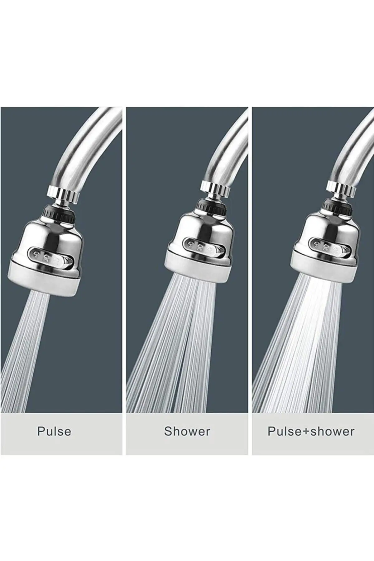 Chrome 3 Multifunctionele Aanrecht Hoofd 360 Graden Roterende Tap End