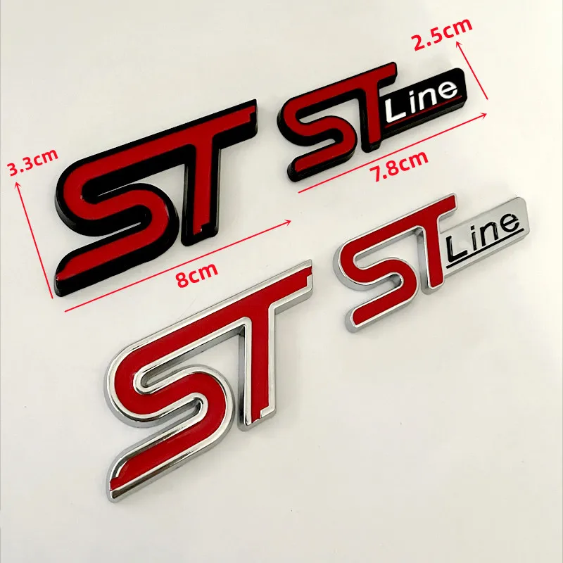 3D Metal Logo ST Line Grill Emblem Car Trunk Badge For Ford Edge Puma Kuga Mondeo Fiesta Ecosport Focus Sticker Accessories