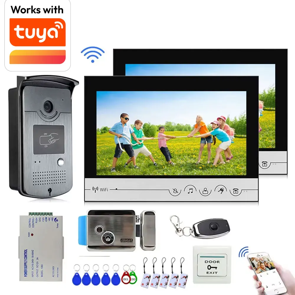 Tuya 9 Zoll Farbe drahtlosen WLAN-Bildschirm hinzufügen induktive Karte Kamera Türklingel intelligente App Intercom Zugangs kontroll system