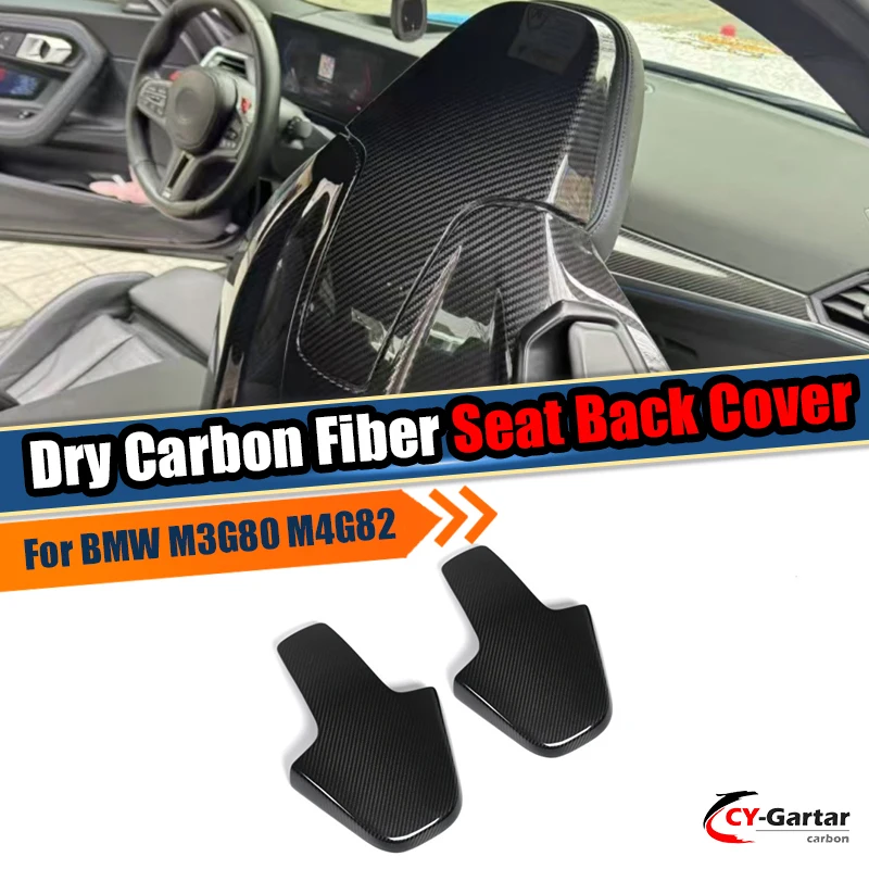 

Real Dry Carbon Fiber Seat Back Cover For BMW G87 G80 M3 G82 M4 2021+ FM8 X3M X4M X5M Carbon Fiber Chair Back Cover Trim Sticker
