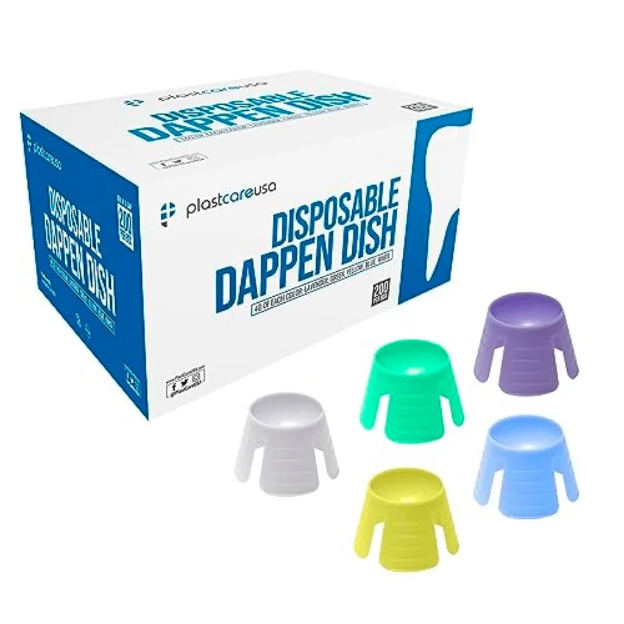 200 Assorted Dappen Dish, Disposable Small Plastic Containers Liquid Bowls for Dental and Nail Procedures