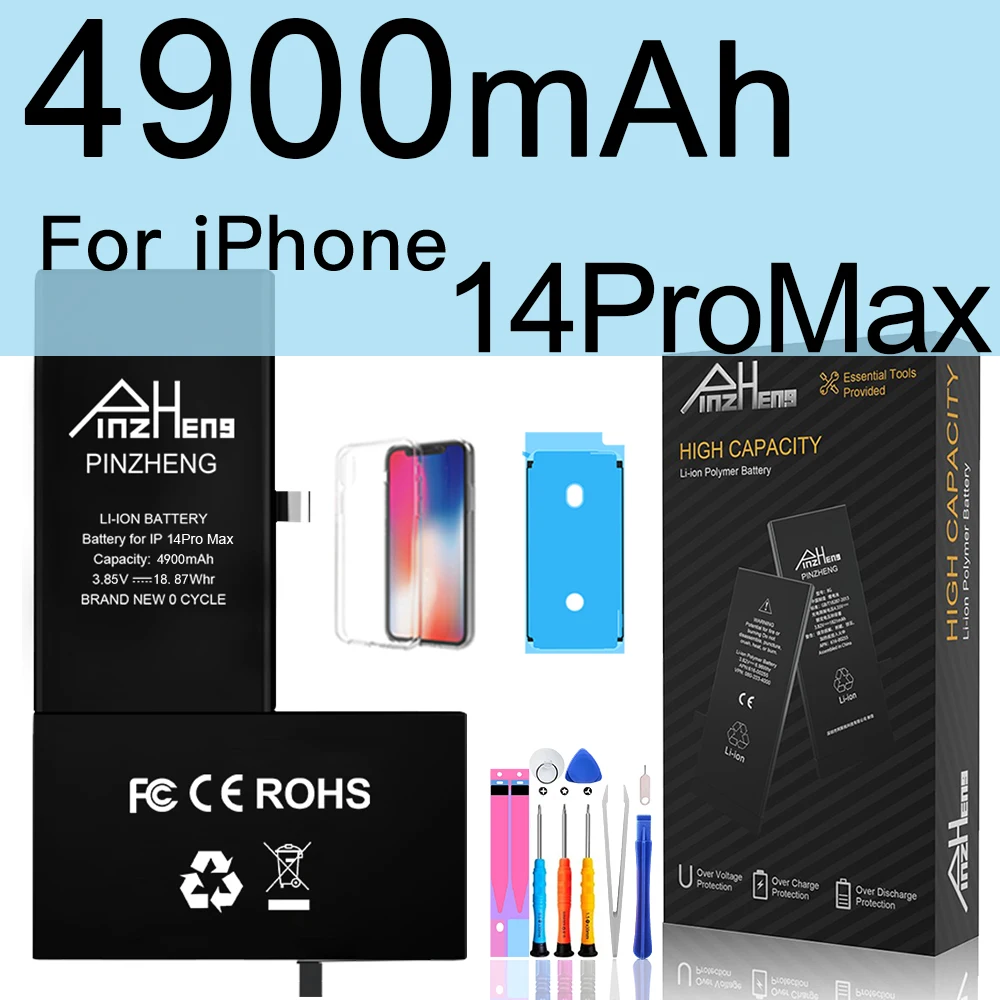 PINZHENG Echte Hoge Capaciteit Batterij Voor iPhone 14 15 Pro Max 14 Pro 15 Pro 14 Plus 15 Plus 14 Pro Max vervangende Batterijen