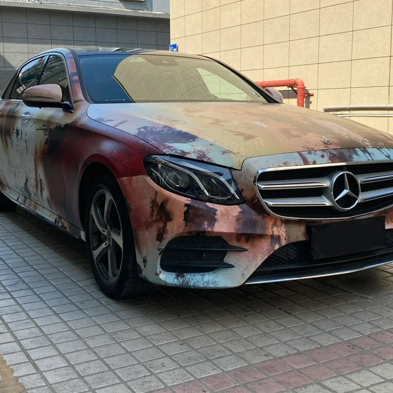 Hot Sale PVC Rusty Car Body Wrapping Sticker Film Design Custom Pattern for Auto Car Vinyl Wrap Foil Air Bubble Free view 4