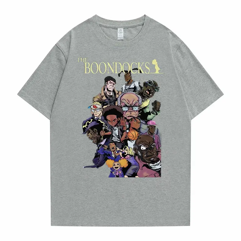 The Boondocks Huey and Riley Printed Tshirt Men Women Anime Cartoon Fashion T-shirt Funny Man T Shirts Male Hip Hop Streetwear