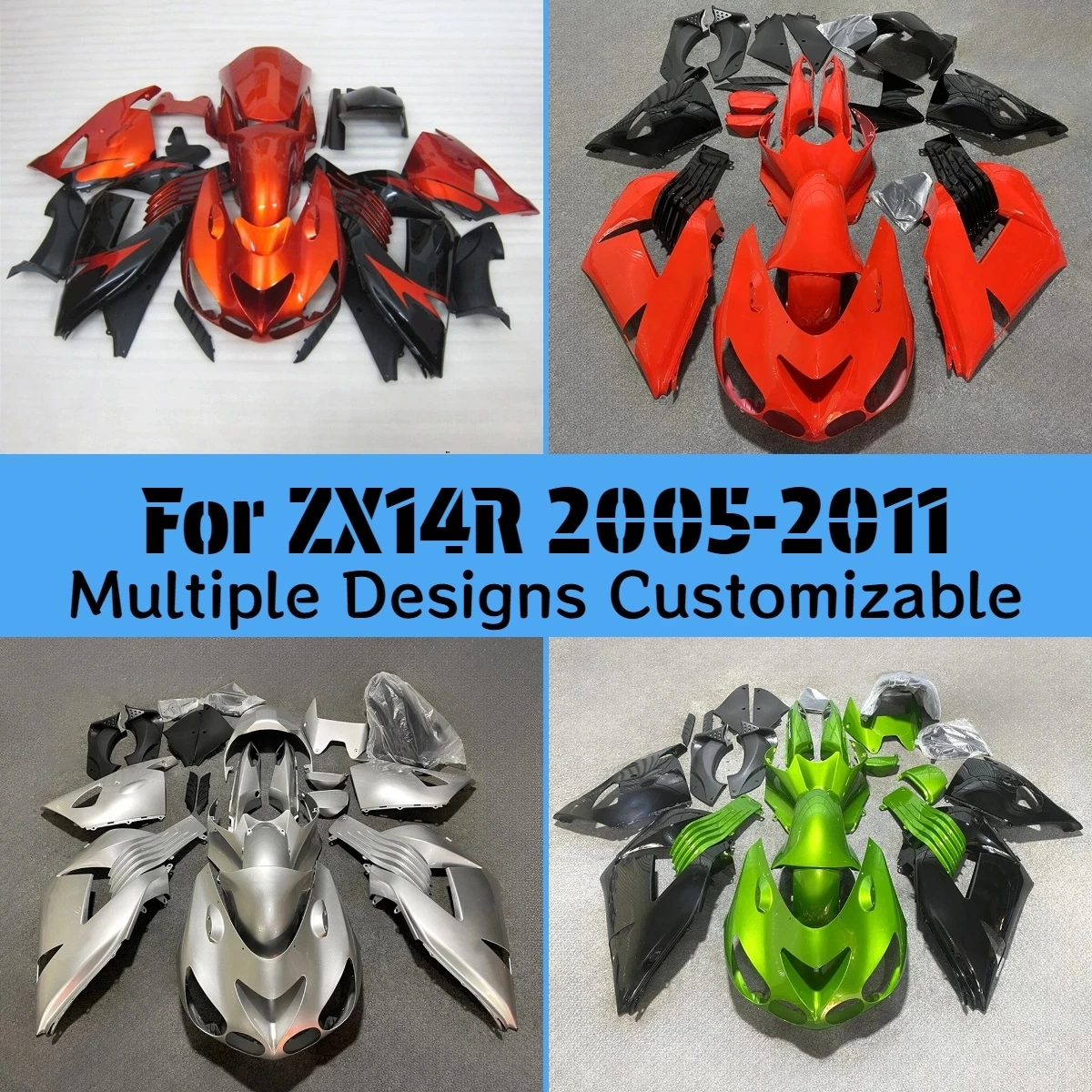 ABS-Kunststoff-Verkleidungssatz für Kawasaki ZX 14R 2006-2011 Motorrad Spritzguss-Verkleidungen ZX14R 06-11