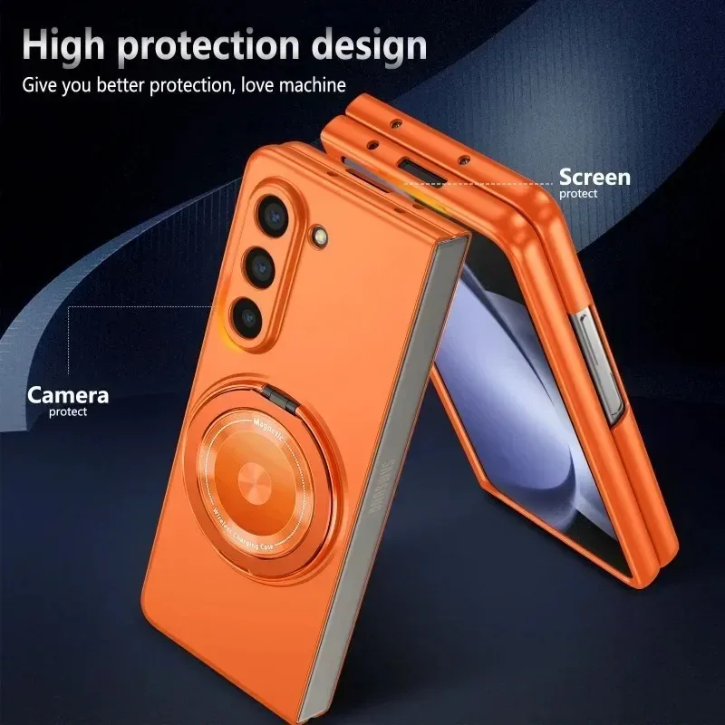 Funda protectora anticaídas con soporte magnético giratorio de 360 grados para Samsung Galaxy Z Fold 3 4 5 6 Z Flip 6 5 4 3 funda protectora
