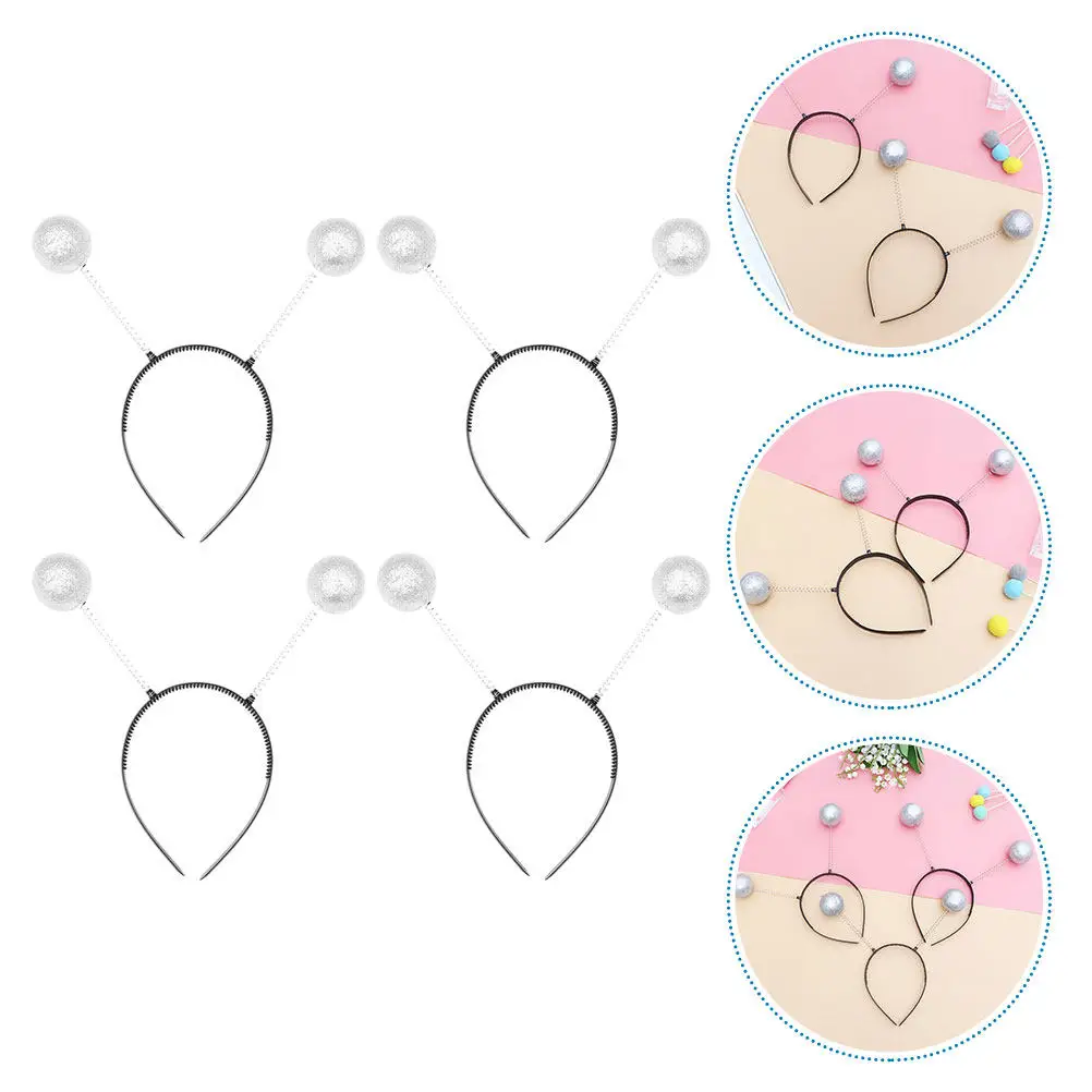 

4Pcs Foam Ball Hair Hoops Fashionable Balls Hairband with Creative Design for Party Photo Shoots Celebration Use