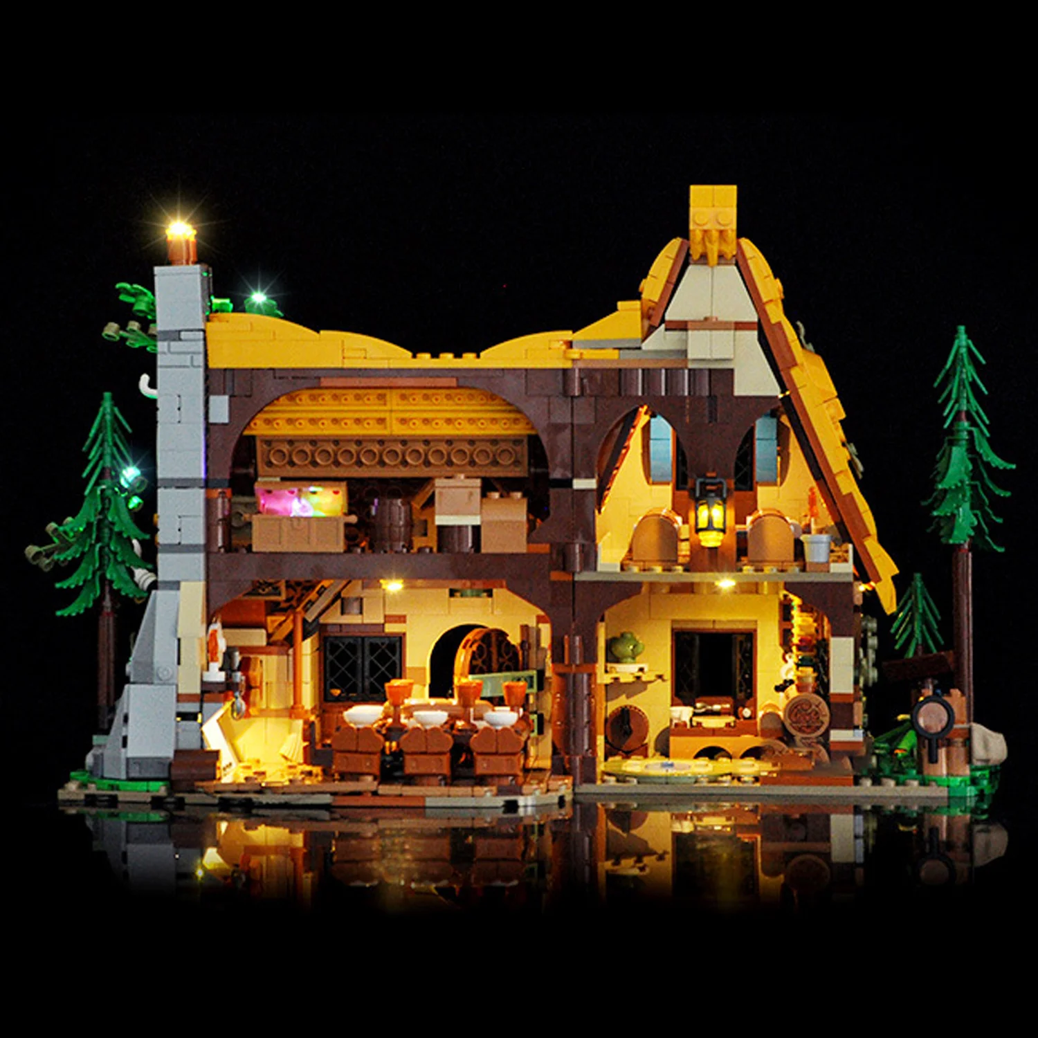 مجموعة إضاءة LED LYBMTWF لنموذج كتلة كوخ 43242 سنو وايت والأقزام السبعة (غير متضمنة لبنات البناء)