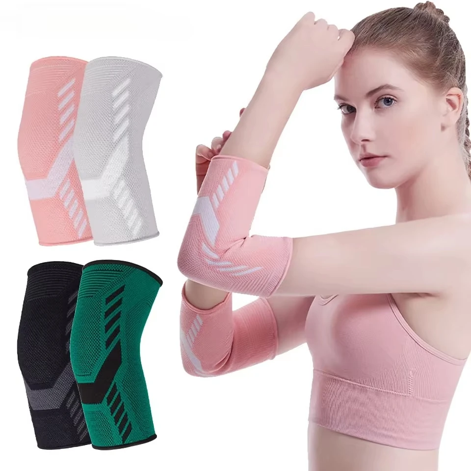 

1PC Elbow Guard Nylon Elastic Anti-slip Gym Sport Protective Gear Breathable Sweat-wicking Badminton Volleyball Arm Sleeves