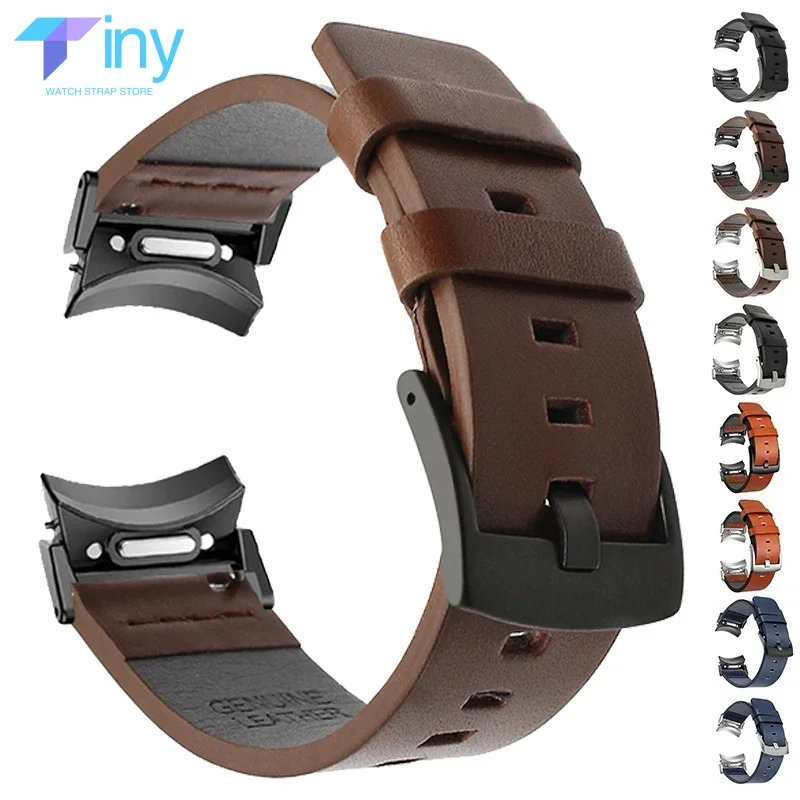 No Gaps Leather Strap for Samsung Galaxy Watch 6 5 4 40mm 44mm 6 Classic 43mm 47mm Strap Quick Fit Bracelet for Galaxy 5Pro 45mm