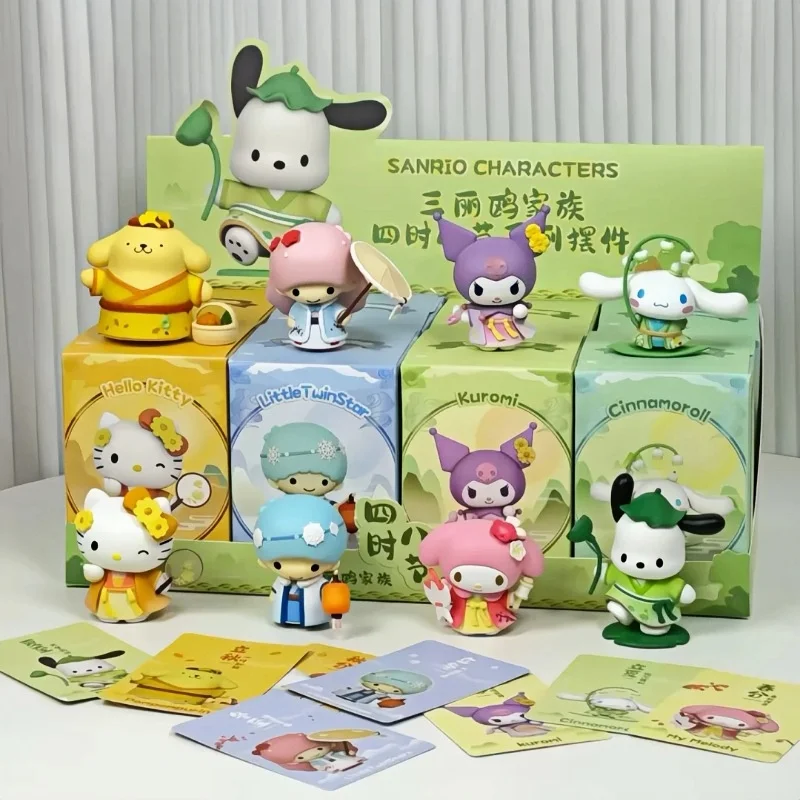 

Original Sanrio Characters Four Seasons And Eight Festivals Series Blind Box Cute Anime Figure Hellokitty Model Mystery Box Gift