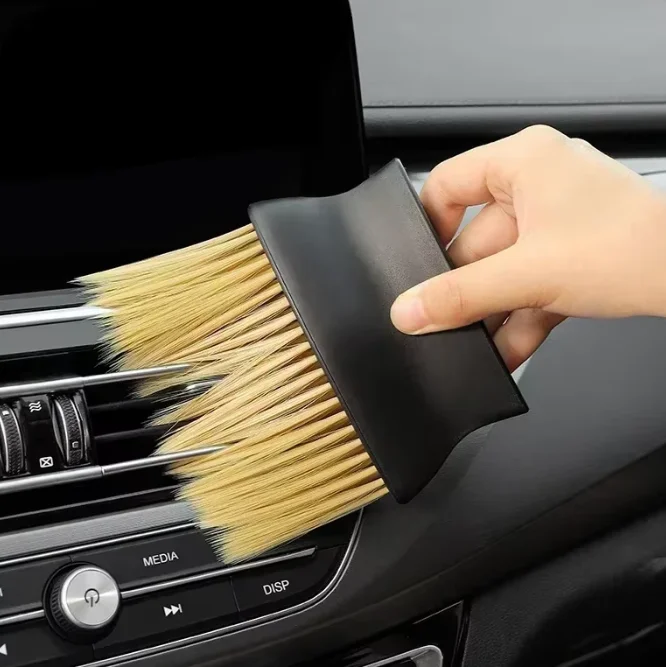 Soft Brush Car Interior Dust Sweeping Tool Air Outlet Cleaning Gap Brush Car Wash Accessory for Vehicle Interior Maintenance