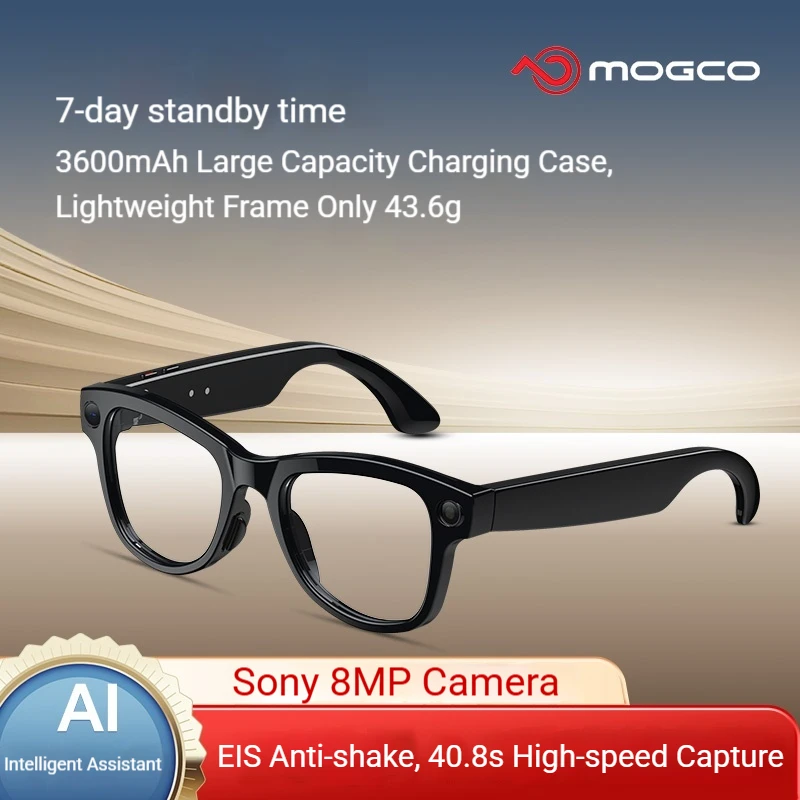 

Smart AI Glasses Sony 8MP Camera Real-time Translation Doubao AI 3600mAh Charging Case 43.6g Lightweight