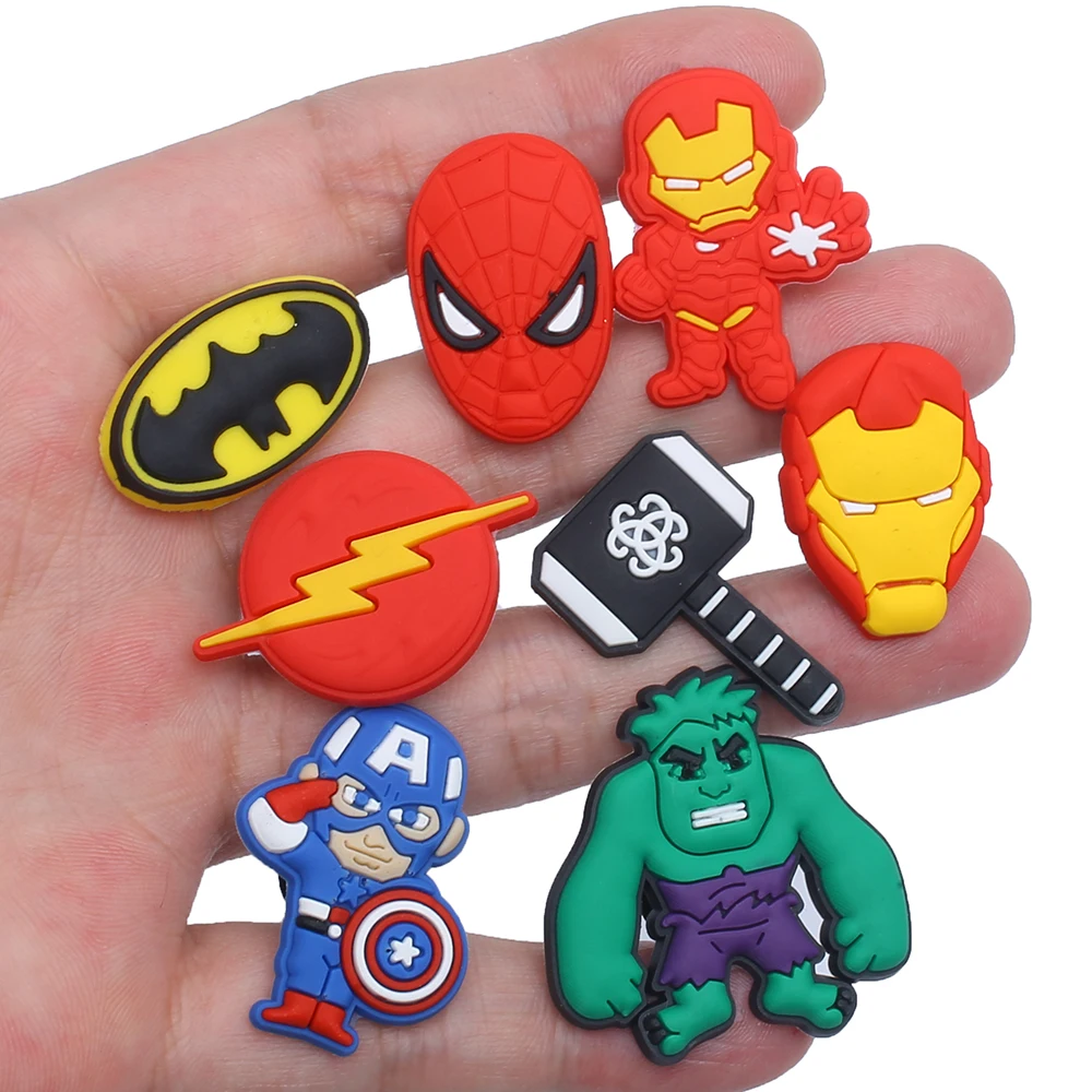 Single sale 1pcs Marvel Superheroes Shoe Charms PVC Accessories DIY Shoe Decoration For Classic Clogs Kids X-mas Gifts image 3