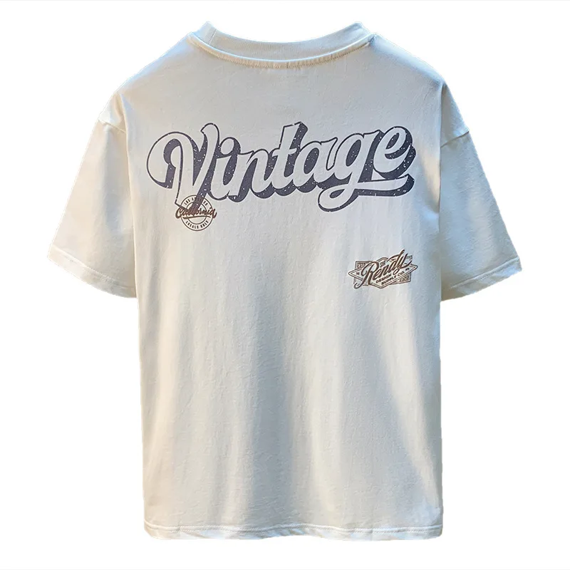 Bedrukt T-shirt met korte mouwen heren zomer nieuwe stijl Amerikaanse casual losse, zweetabsorberende, ademende dunne mode-top