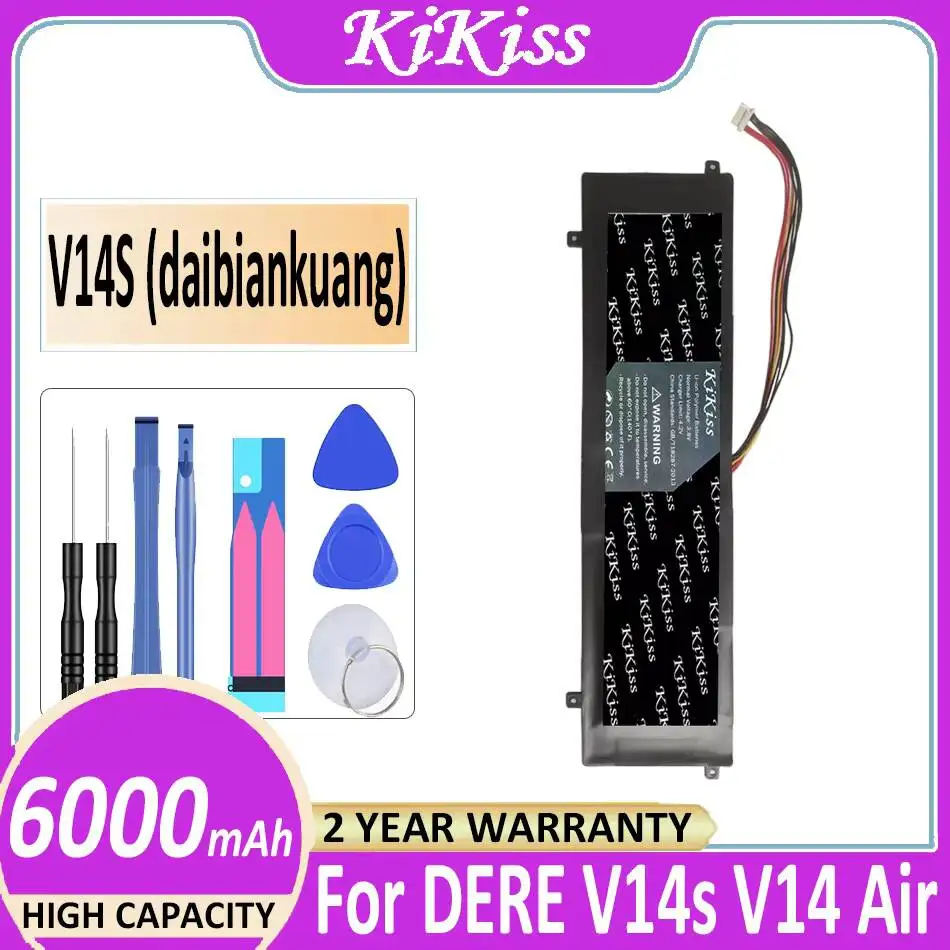 

Для Dere V14s V14 Air 10-контактный 8-проводной разъем с рамкой, 6000 мАч, высокопроизводительный аккумулятор для ноутбука