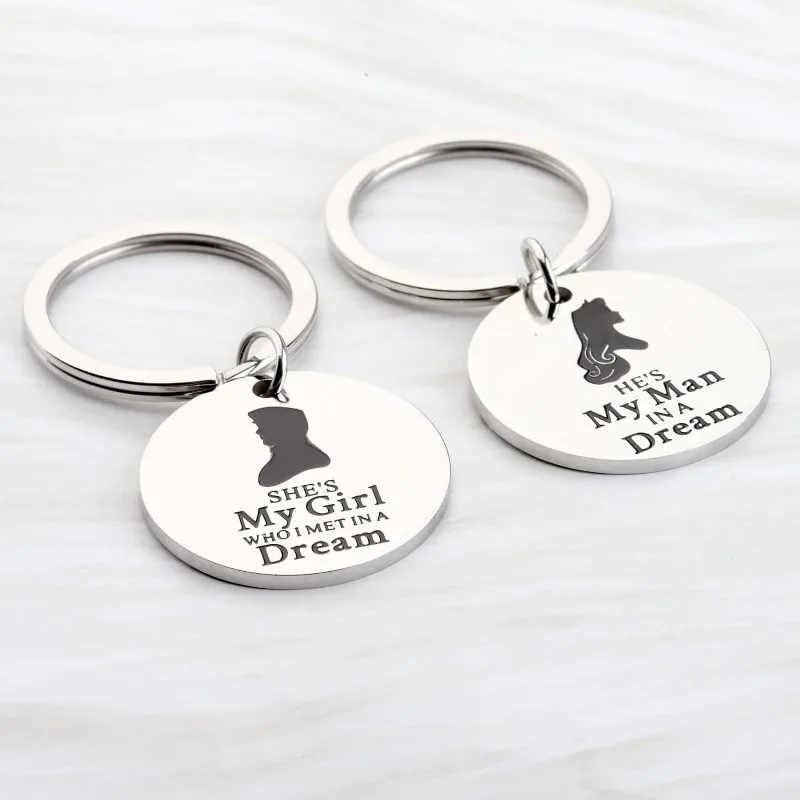 KeyChain Men Kinder-und Hausmarchen Key Chain Women Snow White Key Ring Sleeping Beauty Pendant Stainless Steel Jewelry Gifts