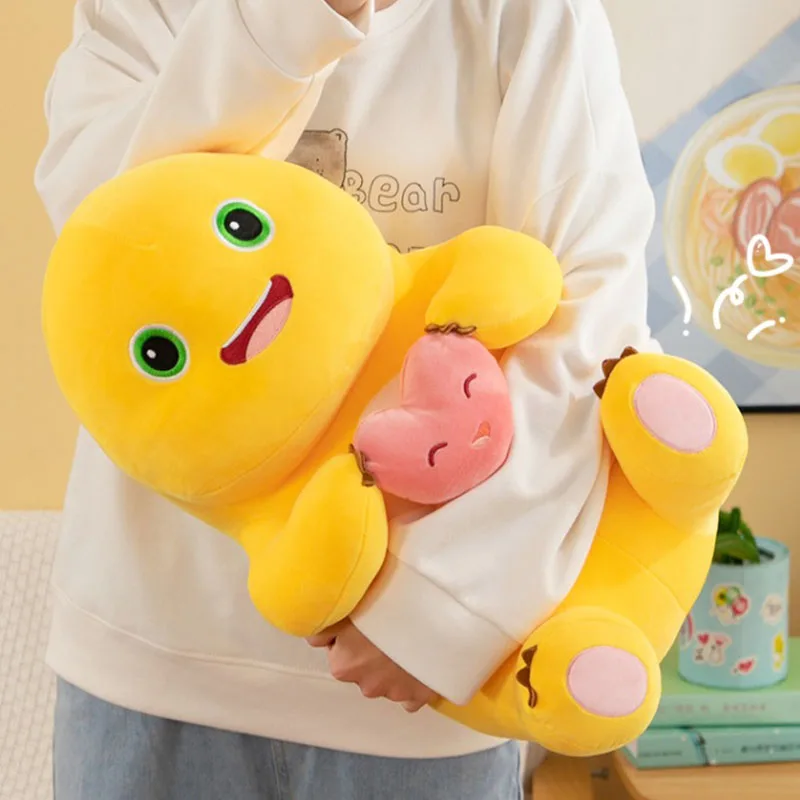 Hot Tiktok Plush Doll Love Yellow Embracing Flower Milk Dragon Dinosaur Doll Cute Plush Stuffed Pillow Soft Doll Birthday Gift