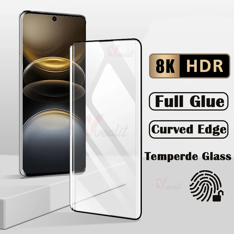 

3D Curved Tempered Glass For Vivo X100 Ultra X100S X90 Pro Plus Screen Protector For iQOO Z9s 12 11 10 9 8 Pro Protective Film