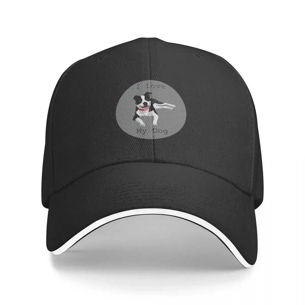 

I Love My Dog - Black and White Baseball Cap Beach Bag Kids Hat Men Hats Women's