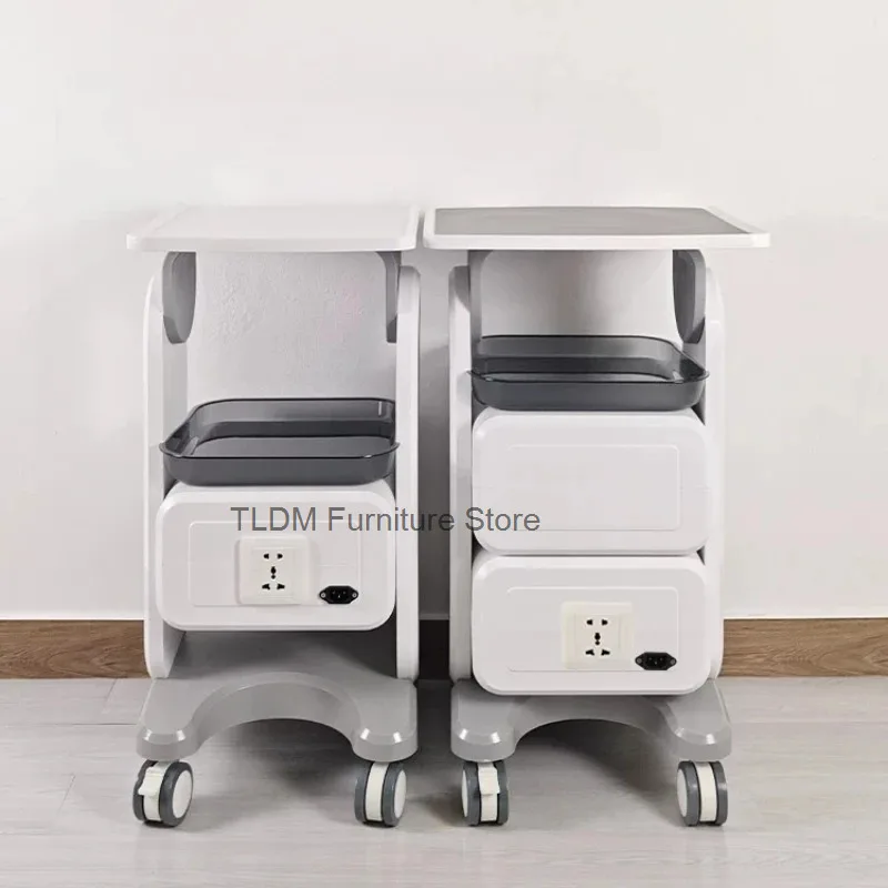 Tool Trolley Beauty Salon Stations Bar Cart Organizer Wheels Hair Salon Station Aesthetic Auxiliary Table Beautician Reception