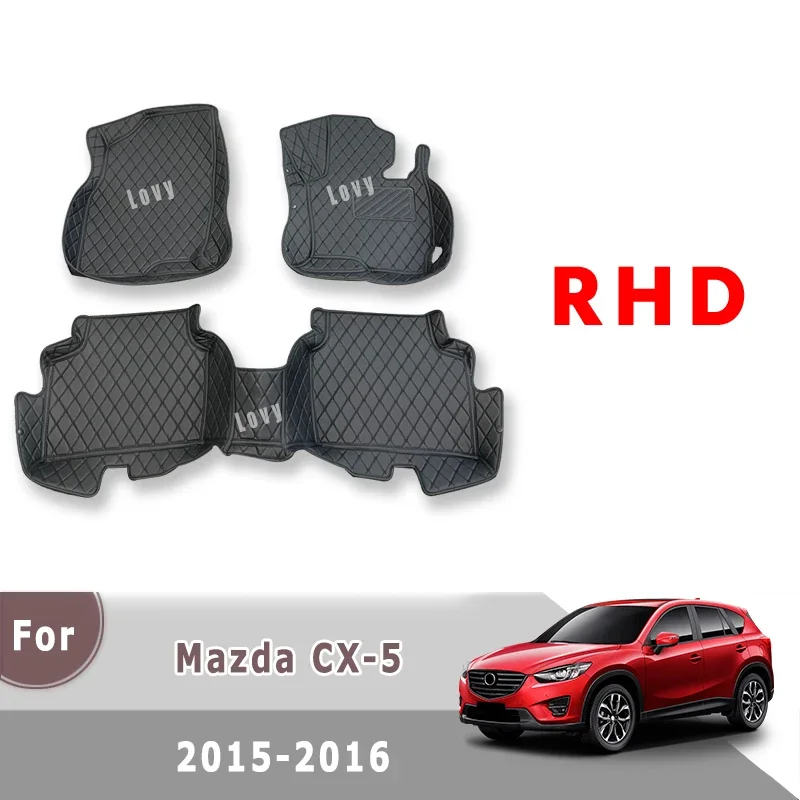

Ковры с правым рулем для Mazda Cx-5 CX5 2015 2016, автомобильные коврики, аксессуары для интерьера, детали автомобиля, подушечки для ног на заказ, водонепроницаемые