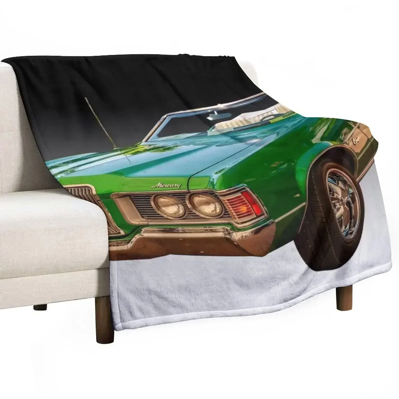 1971 Mercury Cougar Convertible Throw Blanket Luxury Designer Hairy Blankets