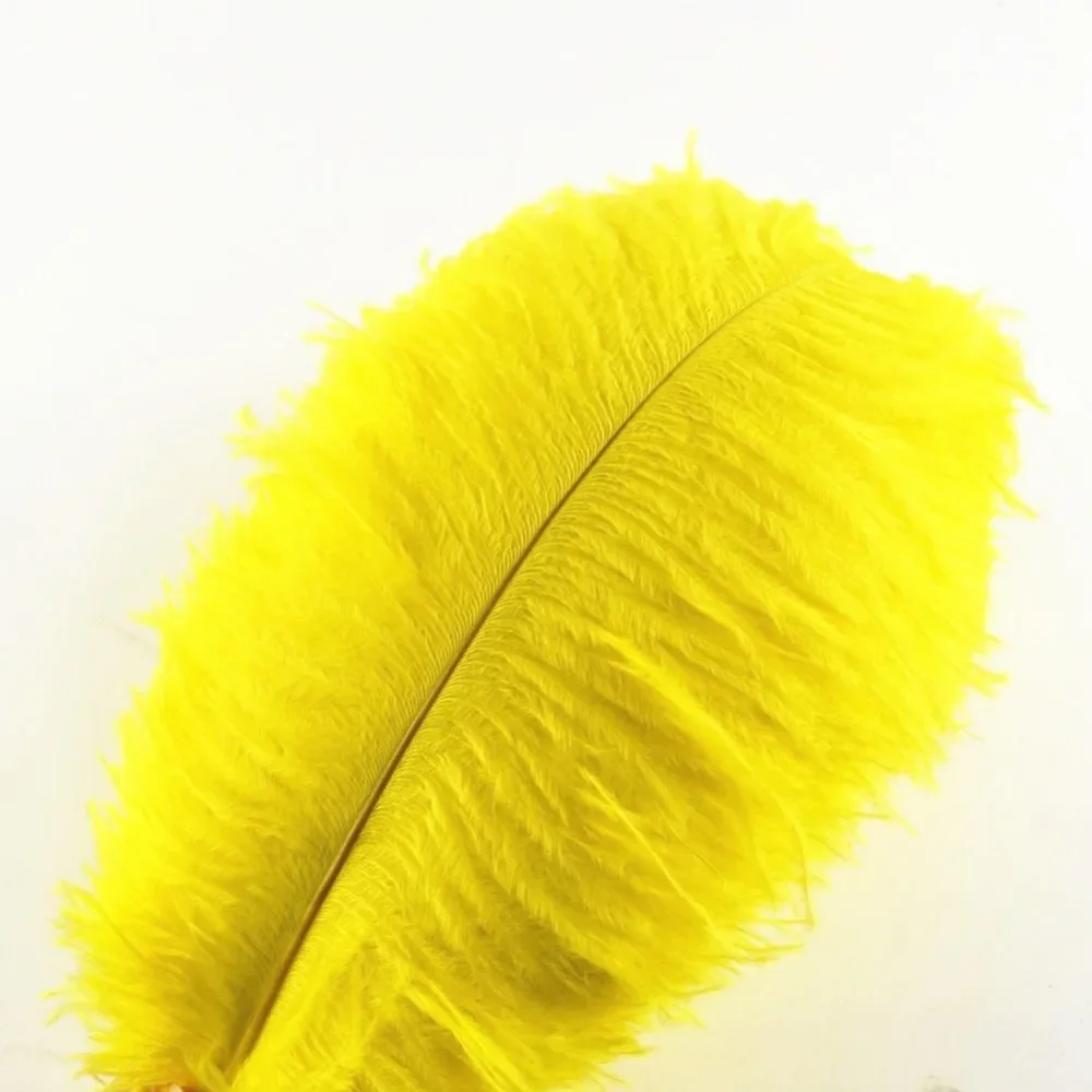 Großhandel 10 Stück/Los Natürliche Gelbe Straußenfedern für Bastelarbeiten 15-75CM Straußenfeder-Deko Karneval Hochzeitsdekorationen Federn – Detail 3