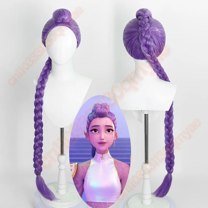 فيلم جديد Kpop شعر مستعار تأثيري ميرا رومي زوي شيطان الصيادين أرجواني أسود أحمر طويل الشعر مقاومة للحرارة بيروكات صناعية كرنفال الدعائم