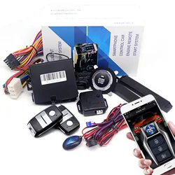 Universal Car Alarm AutoStart Keyless Entry System, Remote Start Kit For Car, Push One Button Start Stop System, Car Accessories