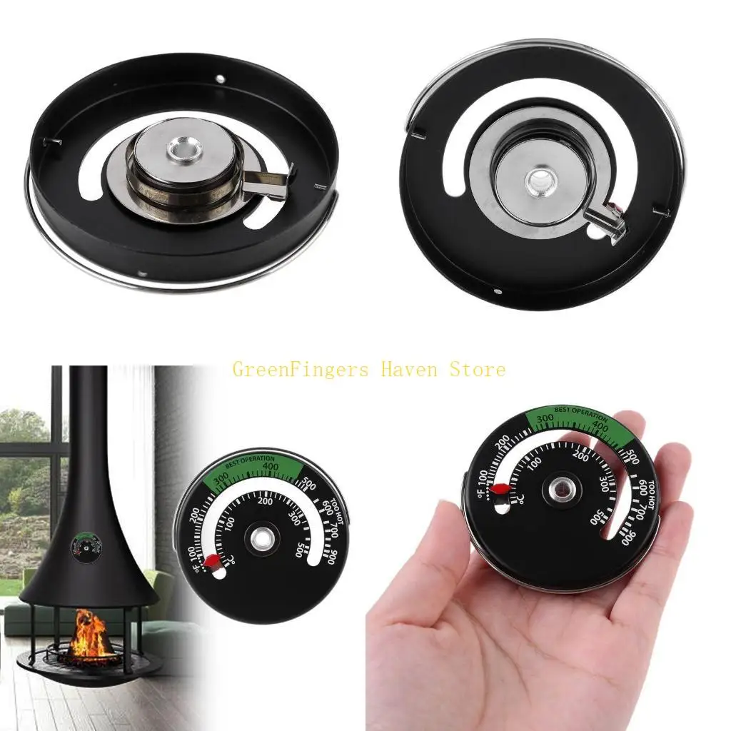 F68D Temperature Gauge Fireplace Stove Thermometer Place Temp Monitor