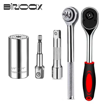 Binoax-Prise de courant universelle auto-ajustable multifonction, cliquet de 3/8 pouces, avec outil adaptateur de perceuse électrique