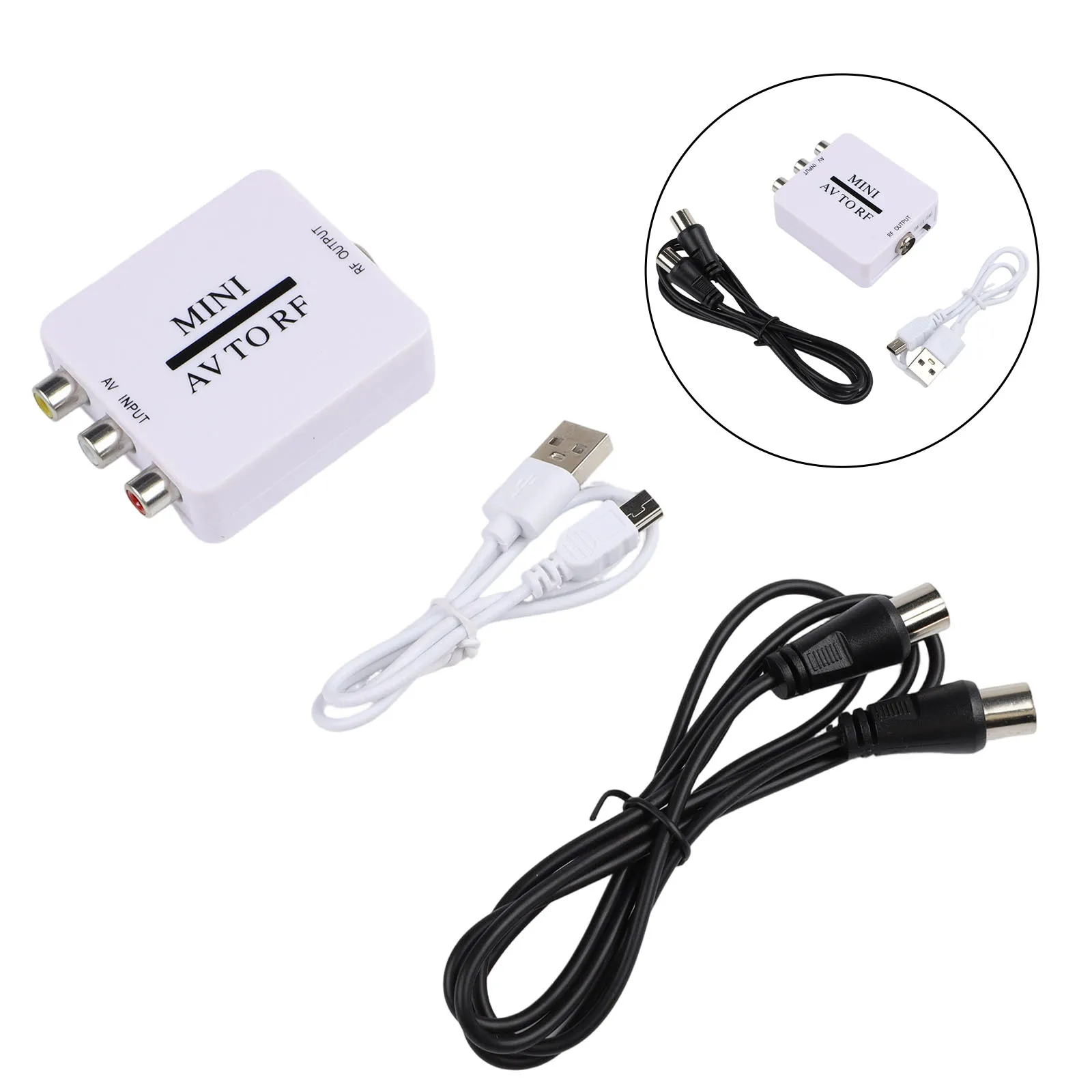 Coaxial Adapter AV To RF Modulator Composite To RF Adapter AV Composite Video Portable Design For DVD Recorder