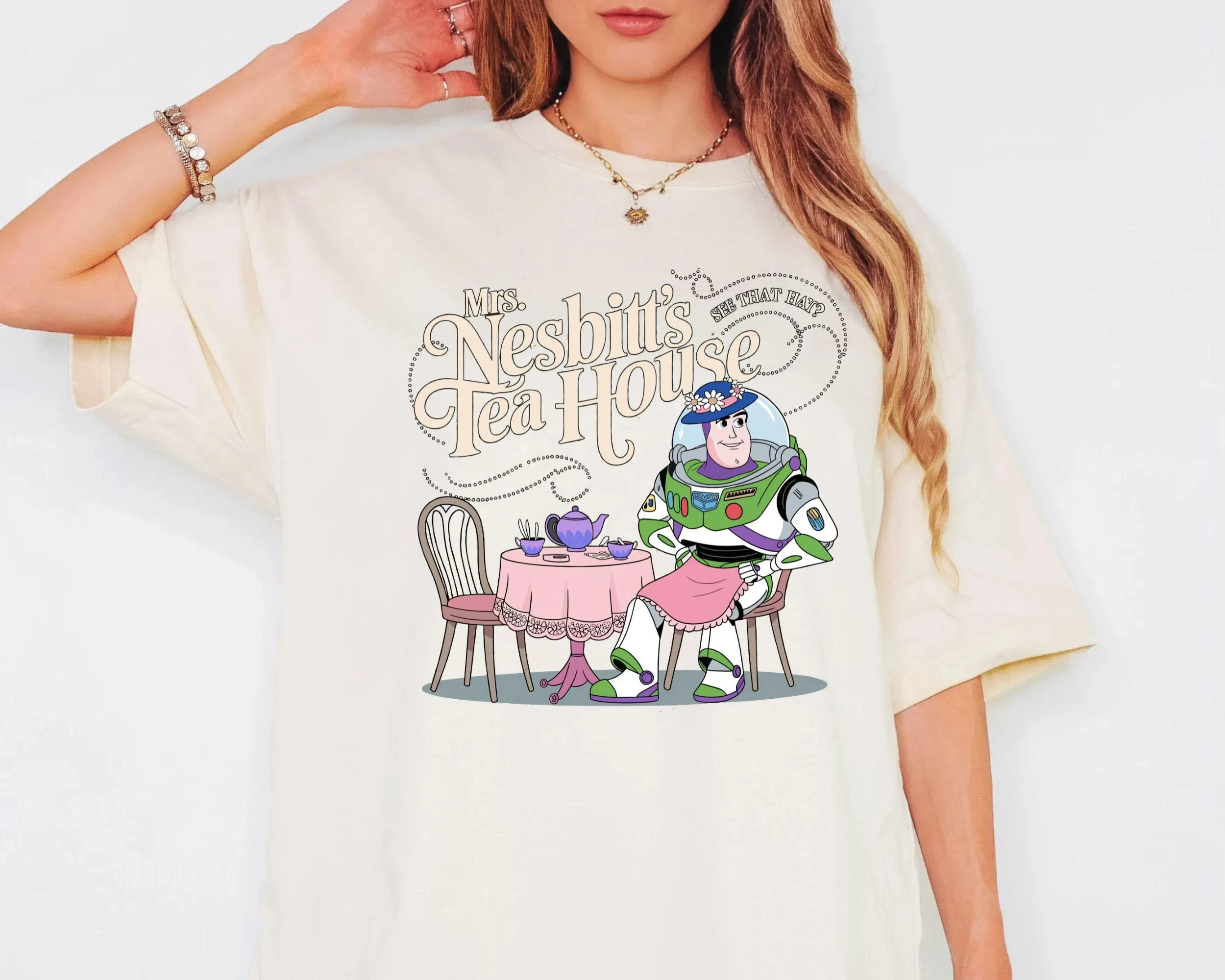 

Mrs. Nesbit's Teahouse Toy Story Teahouse T-shirt Unisex All-Season Base Shirts, Tops, Streetwear gothic tops