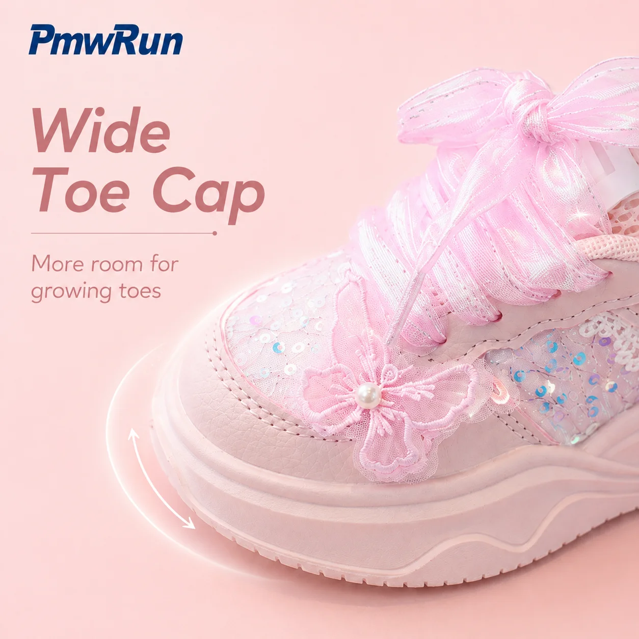 Korean Style Sport Shoes For Girls Trend Fashion Princess Sneakers Luxury Sequins Casual Children's Running Footwear
