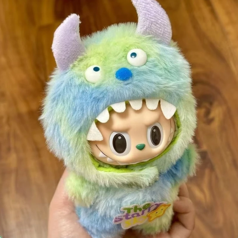 Conjunto de ropa de peluche con colgante, accesorios suaves para muñecas Labubu de 17cm V1 V3, ropa para muñecas coleccionables