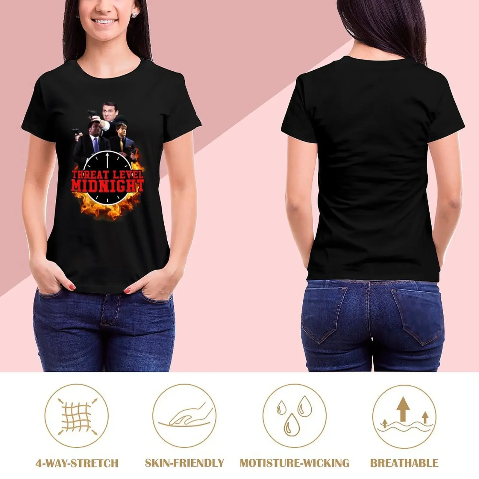 THREAT LEVEL MIDNIGHT T-Shirt graphics customs korean fashion t-shirts for Women loose fit