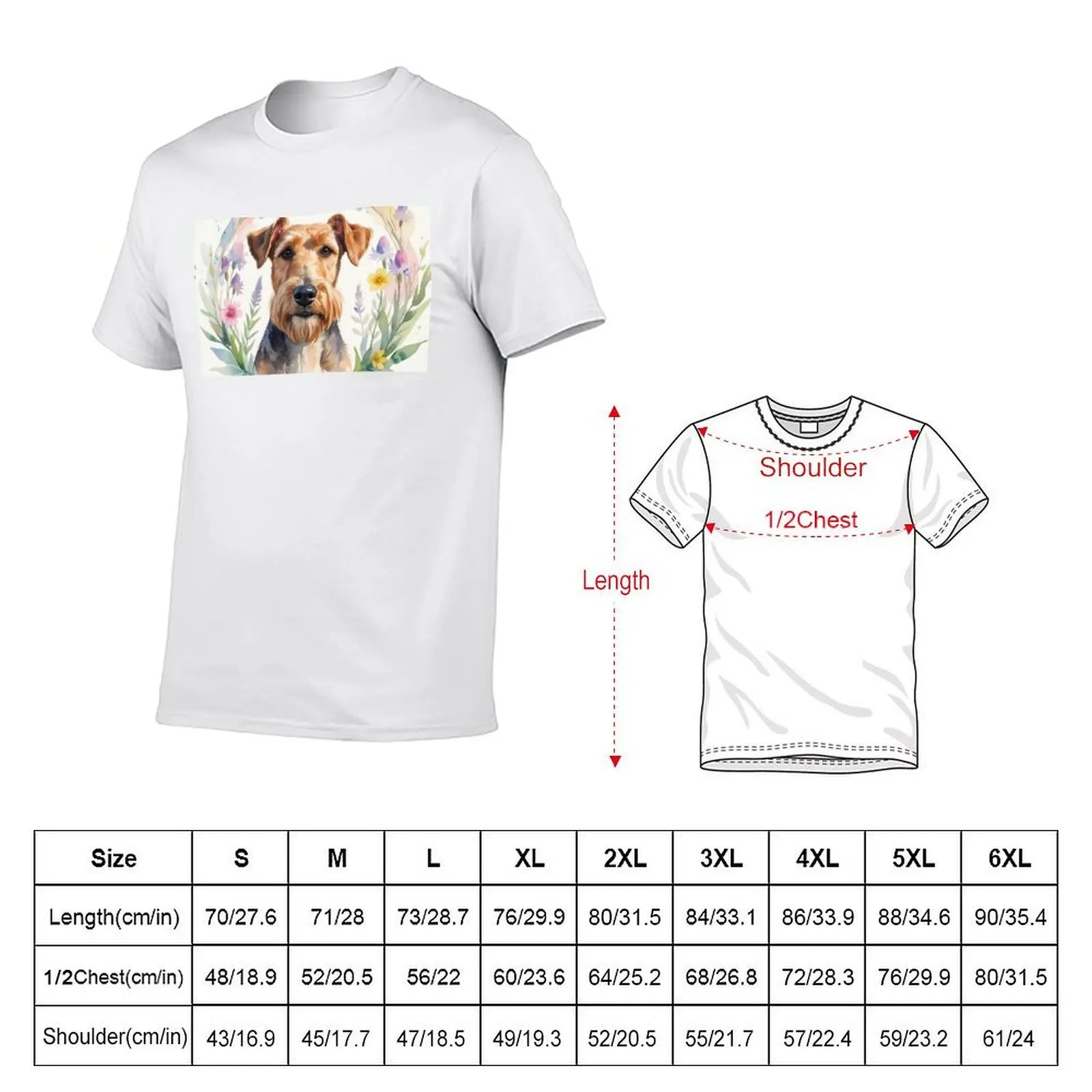 Noble Airedale Terrier Dog Portrait T-Shirt t shirts for man pack white t shirt men 100% cotton luxury brand T-Shirt