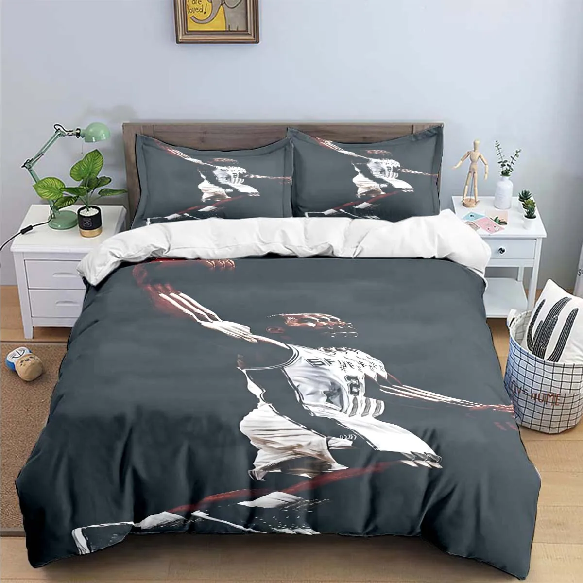 

Fashion No2 Basketball Star K-Kawhi L-Leonard Print Bedding Sets Bed Supplies Set Duvet Cover Bed Comforter Set Bedding Set Gift