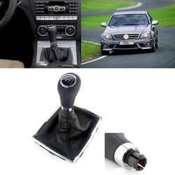 6 Speed Gear Shift Knob With PU Leather Boot With 14MM Hole For Mercedes Benz W204 C204 C63 C300 C250 W207 A207 W212 2007-2013