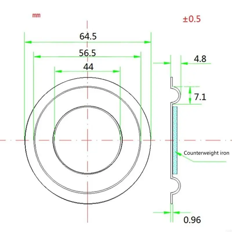 J1HD 2PCS 65mm loa Tản nhiệt thụ động Tấm rung cao su để sửa chữa loa siêu trầm
