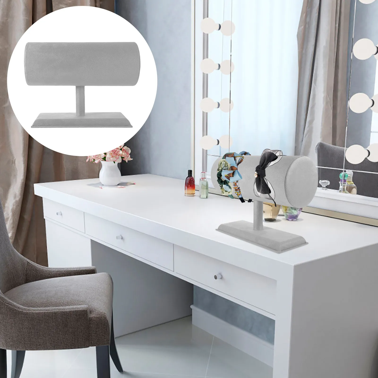 

Подставка для ободков для волос, прочная, белая, органайзер для ободков, держатель для заколок, подставка для аксессуаров для волос