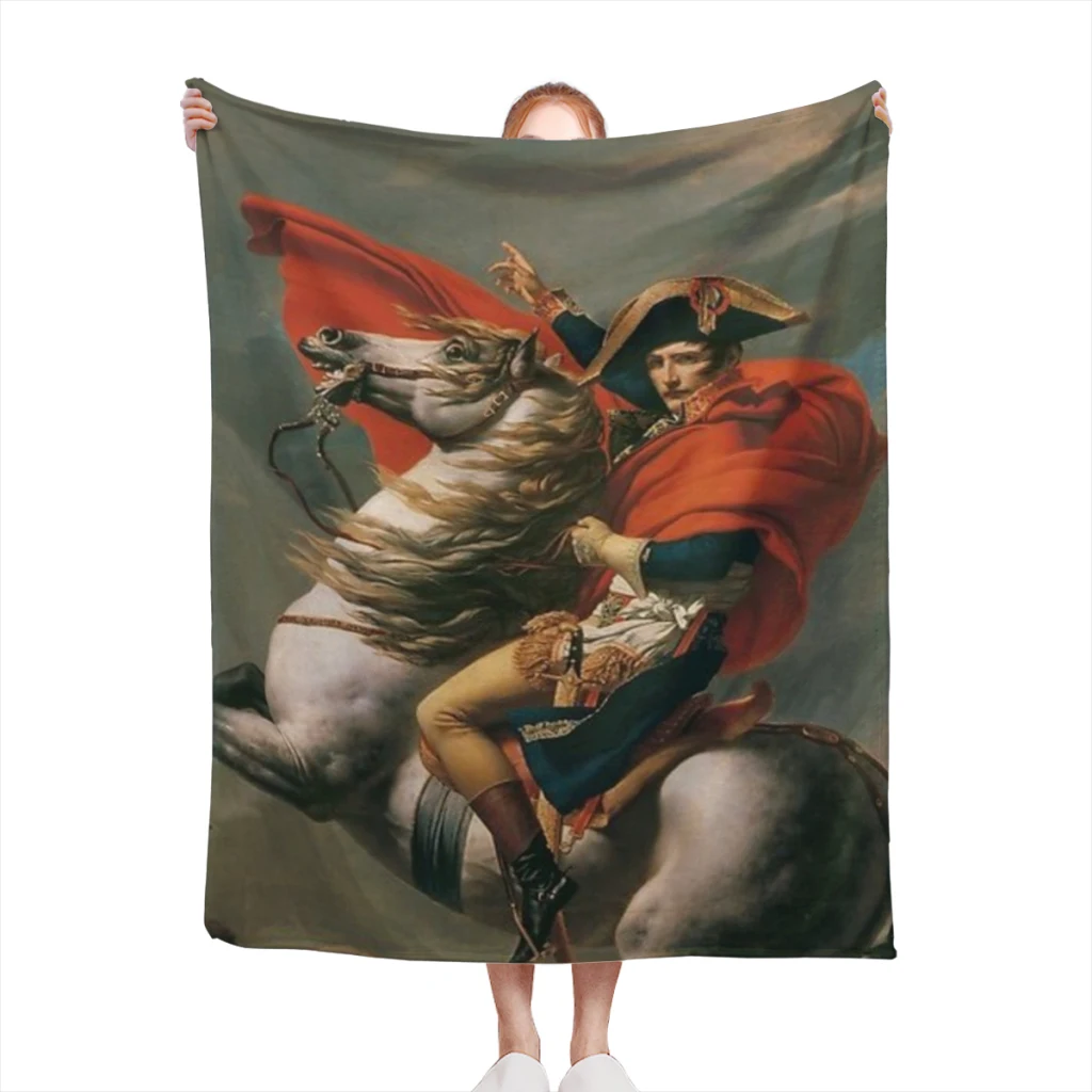 

Napoleon Bonaparte Crossing the Alps, Belvedere version by Jacques-Louis David Comfortable Flanne Blanket Fluffy Soft Bedroom