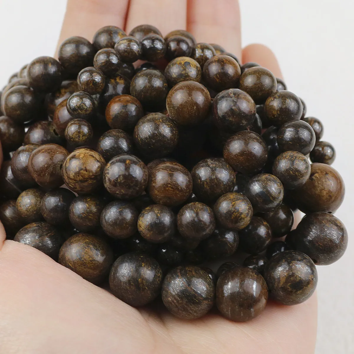 Bronzite Natural Stone Beads 6 8 10 12mm Brown Round Spacer Loose Beads For Jewelry Making DIY Men Charms Bracelet Findings AAAA