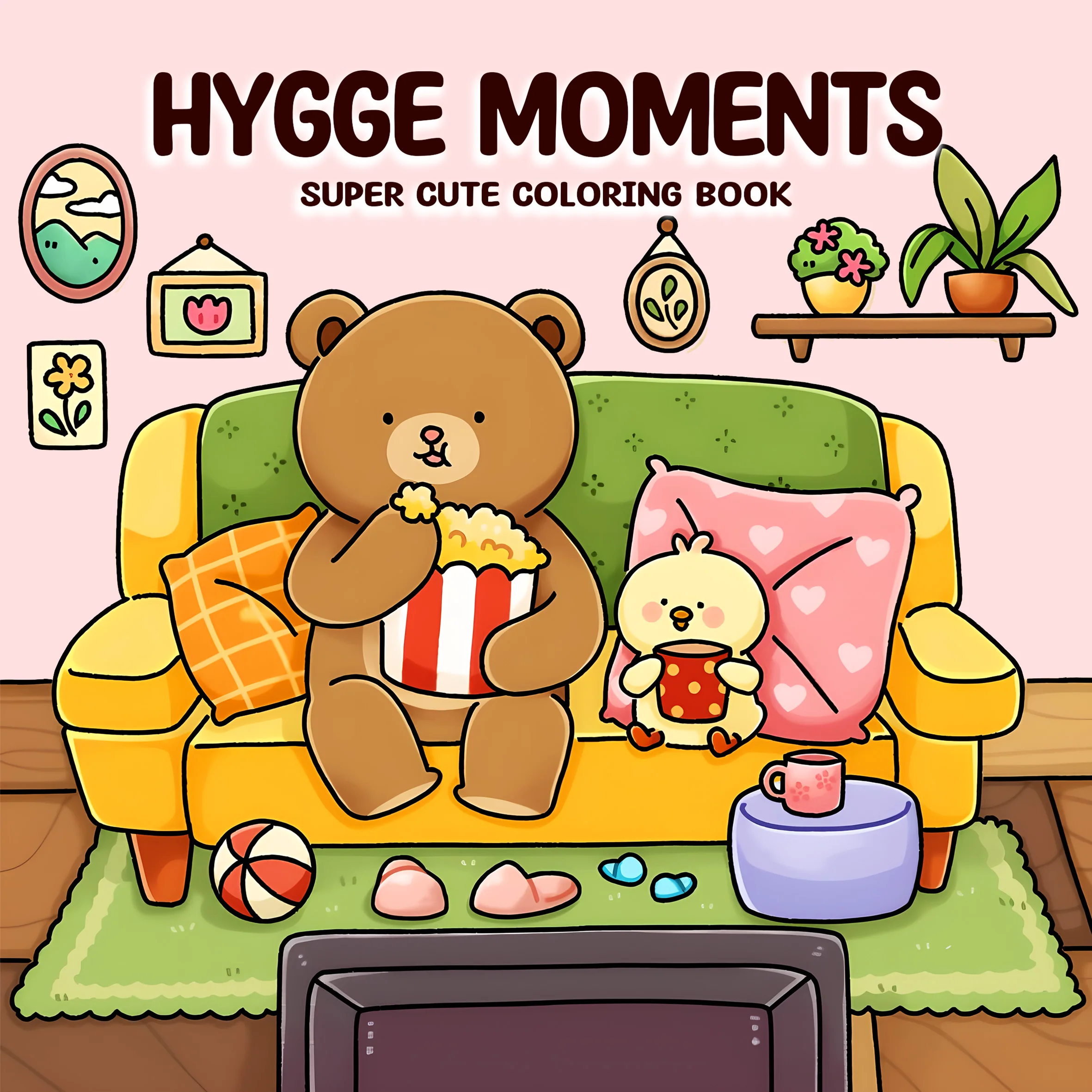 HYGGE MOMENTS Bold-easy Patterns Coloring Book for Adults Cute Drawing Book Perfect Gift for Party and Birthday