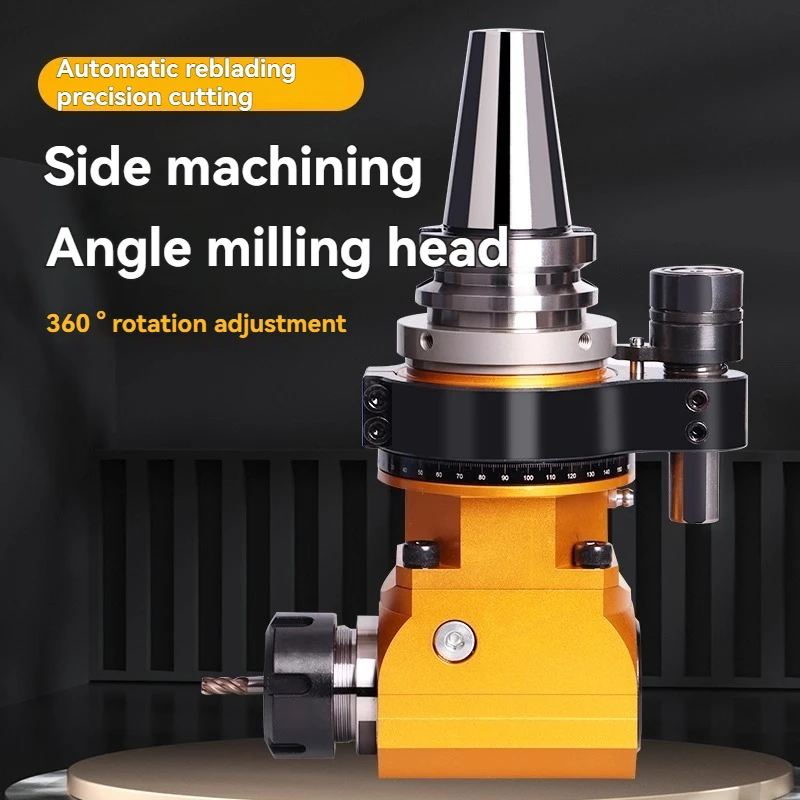 360° Rotation CNC Milling Head,90 Degree Angle Side Milling Attachment for Machining Center, for Complex Workpiece Machining