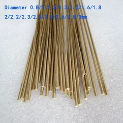 1/2/5pcs Length 500mm H62 Brass Round Rod Bar Thin Solid CNC Metal Rods 0.8/1/1.2/1.3/1.5/1.6/1.8/2/2.2/2.3/2.4/2.5/2.6/2.8/3mm