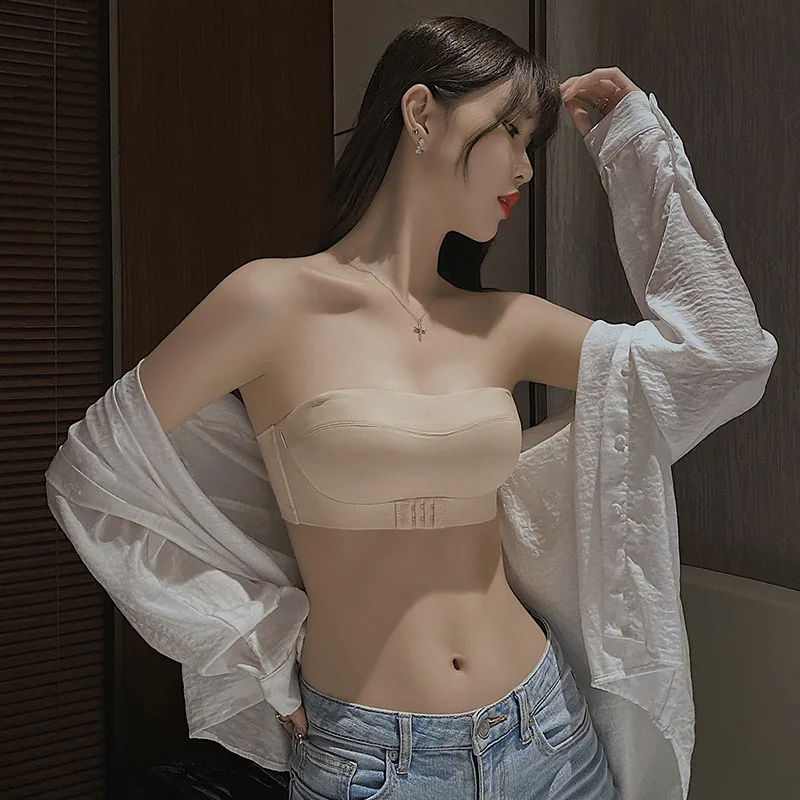 Сексуальное нижнее белье без бретелек для женщин, нескользящее, пуш-ап, маленькая нагрудная часть, топ без бретелек, летняя красивая спина, свадебный невидимый бюстгальтер