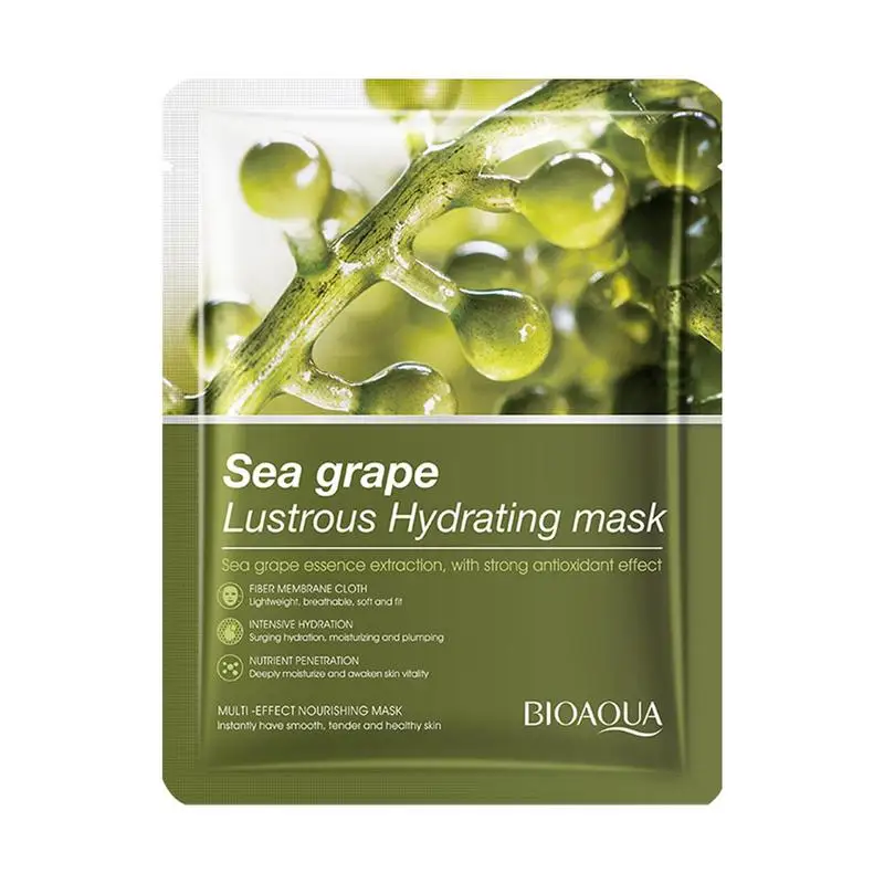 Soothing Sheet Masque Sea Grape Cooling Facial Masque Women Anti Age Hydrating Nourishing Skincare Sheet Reduce Fine Lines